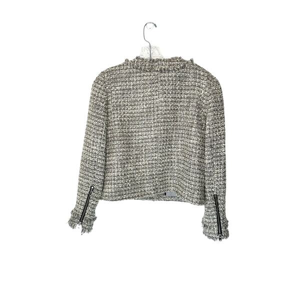 J.Crew Silver Metallic Grey Tweed Tweed Wool Blend Lady Jacket Blazer‎ Size 10 - Picture 8 of 11